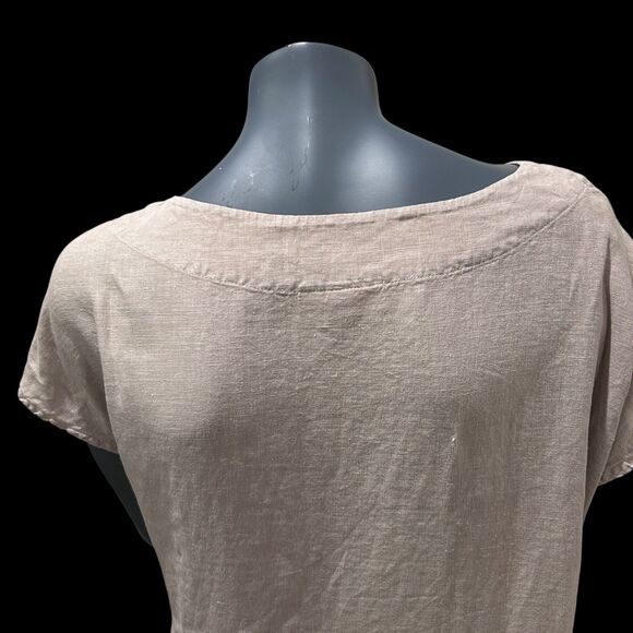Bryn Walker Tapioca 100% Linen Tunic Style Top Lagenlook Size Small Sleeveless - Picture 5 of 10